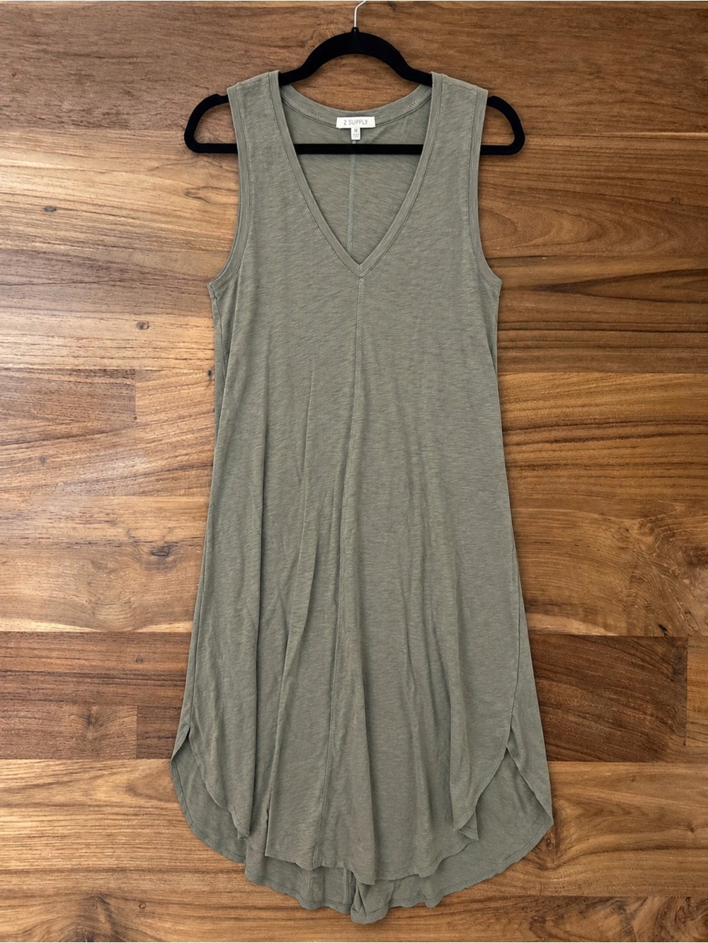 Z Supply Reverie Slub Midi Dress — Green — Medium